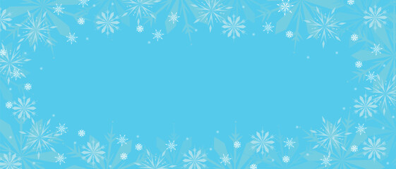 SnoSnowflakes frame background with light blue tones, decorative winter border, empty central space, gentle icy design, subtle snowfall, soft winter wallpaper
