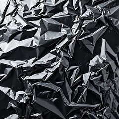 plastic overlay texture of realistic crumpled transparent plastic film wrap on black background,wrinkled stretched plastic effect.