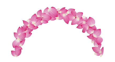 Beautiful Pink Lotus Petal Garland Arch, Decorative Floral Arrangement for Events and Celebrations