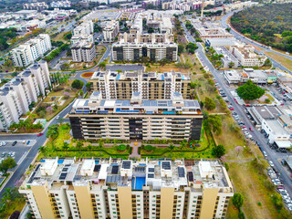 Brasília, Brazil, 07/14/2023. Aerial View of the high luxury buildings in the Super Court (Sper Quadra)  300 at Southwest Sector.