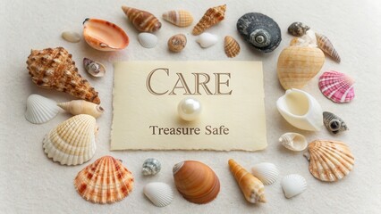 Pearls and Seashells Collection with Care Treasure Safe Reminder