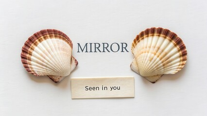 Reflective Shells with Mirror Text and Inspirational Quote Display