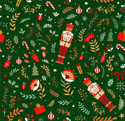 Fototapeta na wymiar Christmas Seamless pattern