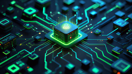 Futuristic AI workflow automation system with interconnected nodes, triggers, and data flow sleek artificial intelligence dashboard interface showing coding icons, analytics, and automation processe