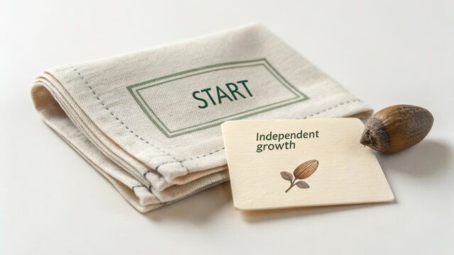 Seed Packet and Cloth Napkin for Independent Growth Concept