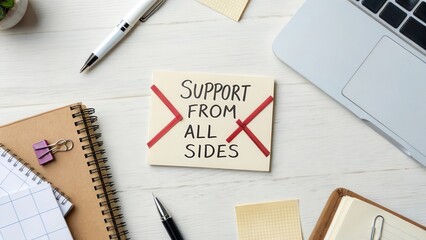 Support From All Sides Concept in Modern Work Environment
