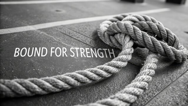 Strength and Resilience Symbolized by Twisted Rope on Surface