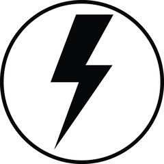 Lightning Bolt Symbol Signifying Electricity and Power Representing Electric Energy and Thunderstorm Danger Suitable for Energy and Weather Concepts