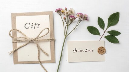 Thoughtful Gift Arrangement with Flowers and Tag for Special Moments