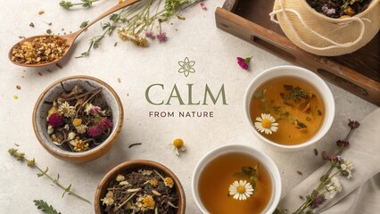 Tranquil Herbal Teas with Natural Ingredients and Floral Accents
