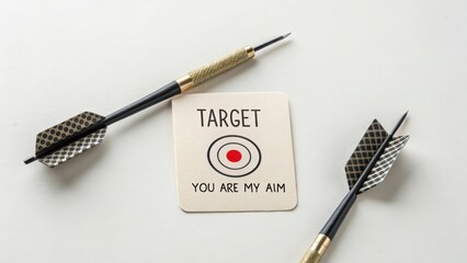 Target Aim Concept with Dart Arrows and Inspirational Message