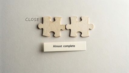 Two Puzzle Pieces Close Together Representing Completion Concept