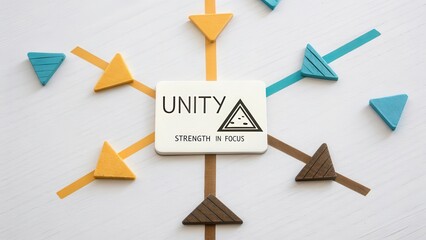 Unity and Strength in Focus Concept with Geometric Shapes and Colors