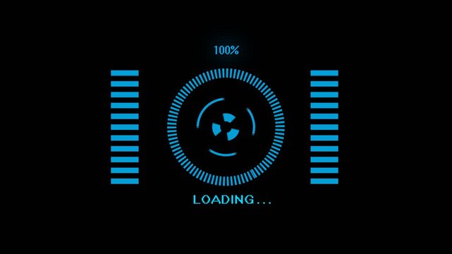 Sci Fi HUD progress Futuristic 3D HUD animation of pain level with progress bar and futuristic charts on transparent background. Perfect for healthcare, wellness, and medical visualization.
