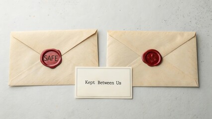 Vintage Envelopes with Seals and Note on a Neutral Background