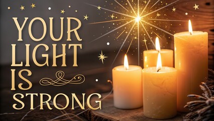 Warm Candlelight Display with Inspirational Message for Comfort