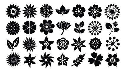  Flowers Silhouette Bundle.