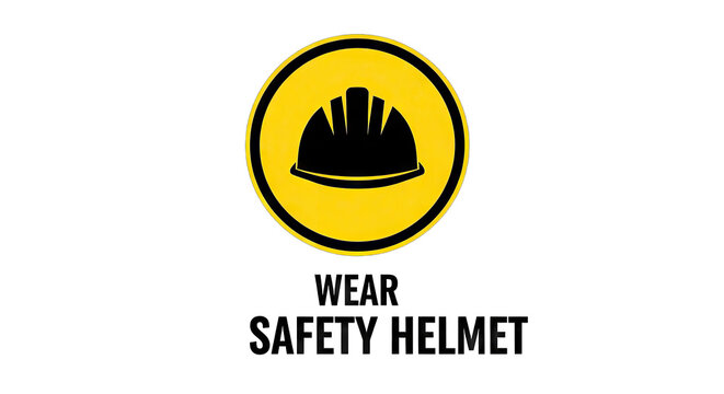 Safety helmet sign: Wear safety helmet for protection.