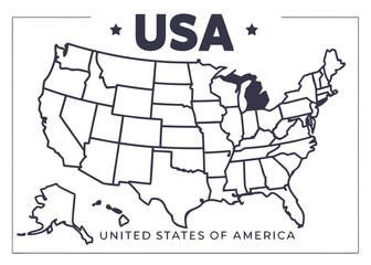 Colorful United States Map with Stars and Stripes Pattern for Each State Illustration vibrant stylized