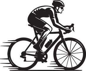 Naklejka premium Vector clipart of a cyclist riding bike