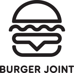 Burger Joint Logo Design, Fast Food Restaurant Icon, Burger Shop Vector Template