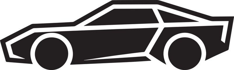 Sleek Sports Car Silhouette Vector Illustration for Automotive and Transportation Designs