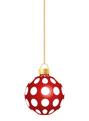 Red hanging ball with dots design element