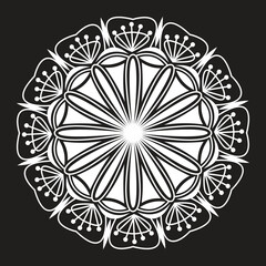 Seamless spiral floral vector mandala design.