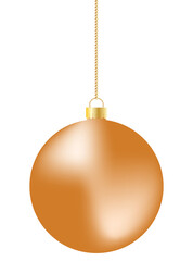 Golden gradient hanging ball design element