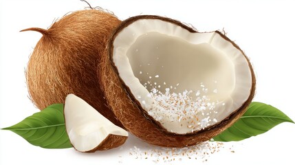 Coconut logo: vector image for your design, isolated on white.