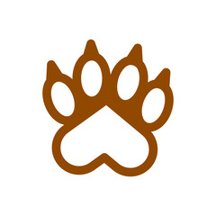 Dog paw print clip art design on plain white transparent isolated background for card, shirt, hoodie, sweatshirt, apparel, card, tag, mug, icon, poster or badge