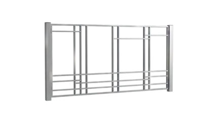 Metal frame structure for construction or industrial use isolated on a white background.