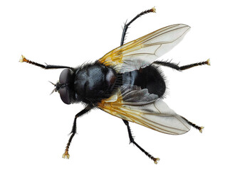 Noon Fly (Mesembrina meridiana), isolated on white background