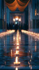 Serene Candlelit Pathway for Guru Gobind Singh Jayanti Celebration
