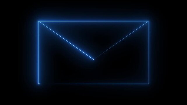 Glowing neon color message box animation icon conversation notice receive massage message icon animation.