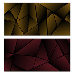 Abstract polygonal pattern. Set of two dark gradient 