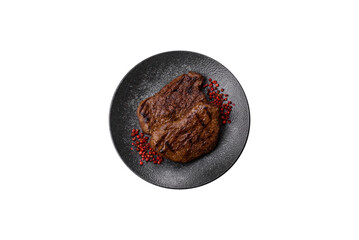 Food, grilled beef steak, roast meat for lunch. Grilled beef steak