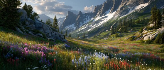 Wildflowers in Alpine Meadow