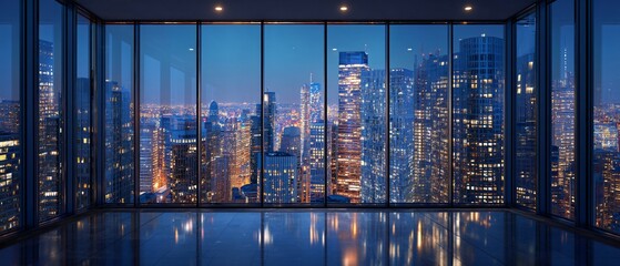 Twilight Rooftop City View