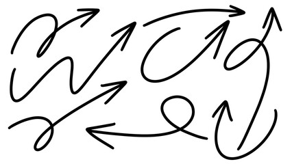 Sketch Marker Arrows and Circles Hand Drawn set