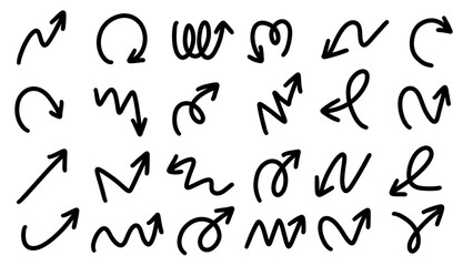 Abstract Black Pen Drawn Arrow Pointers and Lines