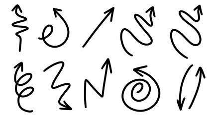 Rough Scribble Arrow Symbols Hand Drawn Set