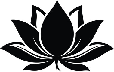 Illustrator graphic beautiful lotus flower design dark silhouette vector