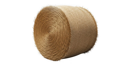 Round hay bale isolated on transparent background for agriculture concept