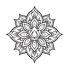 Thai Lotus Blossom Mandala Illustration Design