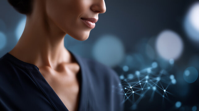 Influencer and opinion leader concept visualization with network connections faceless composition defocused social media background digital influence network professional