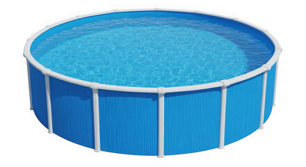 Above ground swimming pool isolated on transparent background, summer fun, water