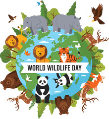 Fototapeta premium World Wildlife Day 2025: Protecting Nature’s Wonders and Promoting Wildlife Conservation