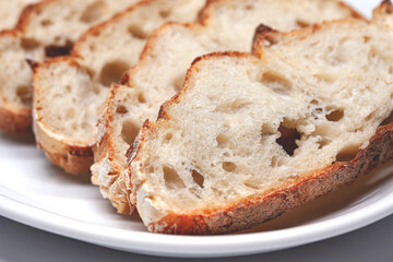 Close up of bread crumb and crust