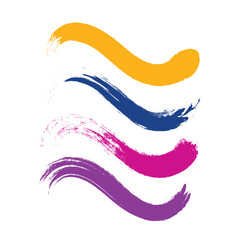 Abstract geometric shape with vibrant color accents